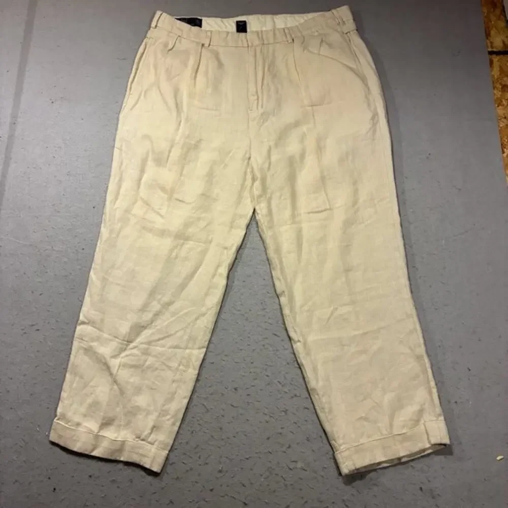 Vintage Polo Ralph Lauren Linen Pants Mens 36x30 Cream Quiet Luxury
